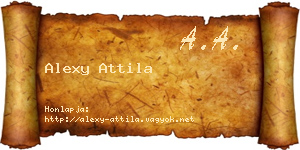 Alexy Attila névjegykártya
